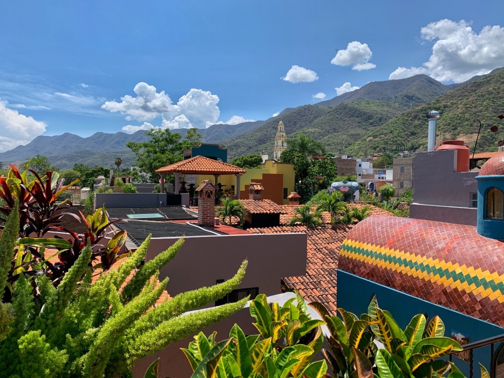 Rooftop mountain view in Ajijic Mexico