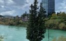 a tower by the river in Podgorica, Montenegro