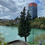 a tower by the river in Podgorica, Montenegro