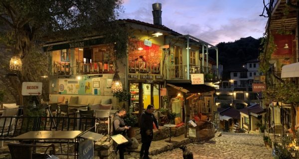 European cobblestone street