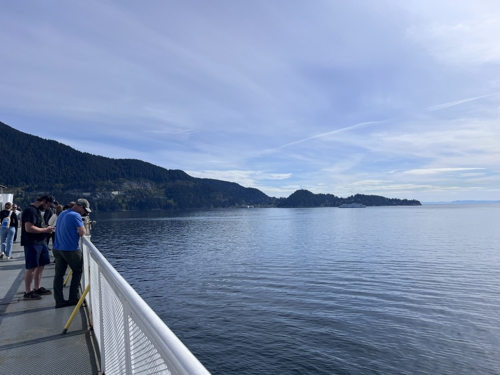 ferry railing and water